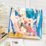 Spersonalizowana akwarela Sea Animal Wodoodporna przezroczysta torba na ramię z imieniem Niezbędne akcesoria podróżne Dzień Matki Urodziny Impreza na plaży Prezent dla kobiety