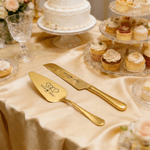Personalised Initial Wreath Design Wedding Cake Knife Server Set with Name and Date 2 Pcs Wedding Gift for Newlyweds Couple