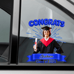 Personalized Photo Graduation Congrats Firework Waterproof Car Sticker with Name and Year Graduation Gift for Graduates