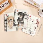 Henkilökohtainen kiinalaistyylinen muste maalaus Pet Photo A5 Spiral Notebook nimi ja 120 vuoratut sivut päivittäinen käyttö syntymäpäivälahja lemmikkieläinten omistajille