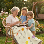 Personalized Birth Flower Soft Throw Blanket with Tassels and Name Home Decor Mother's Day Birthday Gift for Mom Grandma