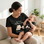 Personalised Cute Bear Our First Mother's Day 100% Cotton T-shirt Baby Bodysuit with Name Birthday Mother's Day Gift for Baby Mother