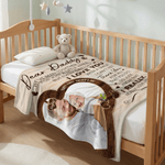 Personalized Dear Daddy Photo Soft Throw Blanket with Name Home Decor First Father's Day Gift for New Dad