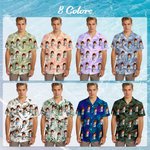 Personalised Face Photo Golf Elements Hawaiian Style Short-Sleeved Shirt Funny Anniversary Birthday Gift for Golf Players