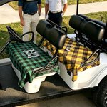 Personalized Golf Club Wreath Plaid Golf Cart Seat Cover with Name and Initial Golf Course Accessories Birthday Gift for Golfers Country Clubs