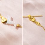 Personalised Heart-Shaped Initial Bead Opal Dachshund Bracelet Birthday Memorial Gift for Dog Owners Lovers