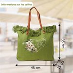 Sac de toile personnalisé avec couleur et fleur de naissance prénoms de 1 à 6 membres de la famille - Cadeau de fête des Mères pour les femmes
