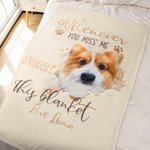 Personalized Whenever You Miss Me Snuggle This Pet Photo Soft Blanket with Name Sympathy Memorial Birthday Gift for Pet Owners Lovers