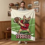 Personalisierte American Football Französisch Bulldogge weiche Decke mit Namen Home Decor Team Geburtstag Geschenk für Fußball-Liebhaber