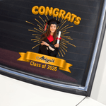 Personalized Photo Graduation Congrats Firework Waterproof Car Sticker with Name and Year Graduation Gift for Graduates