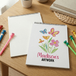 Personalized Meadow Rainbow Mermaid Sketchbook with Name and 50/100 Pages Daily Drawing Art Birthday Gift for Boys Girls