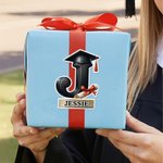 Spersonalizowane wodoodporne naklejki z inicjałami na czapkę ukończenia szkoły z imieniem i nazwiskiem Uroczyste przyjęcie z okazji ukończenia szkoły dla absolwentów