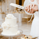 Personalised Initial Wreath Design Wedding Cake Knife Server Set with Name and Date 2 Pcs Wedding Gift for Newlyweds Couple