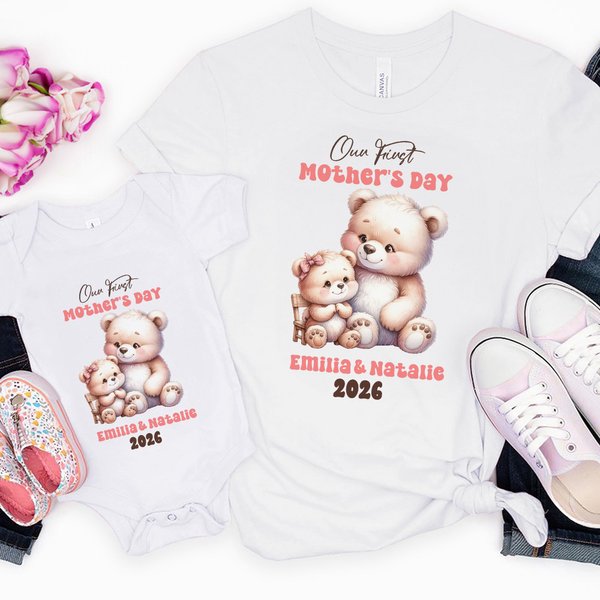 Personalizado Fantasía Unicornio Clásico Winnie the Pooh 100% Algodón Camiseta Bebé Body con Nombre Cumpleaños 1er Día de la Madre Regalo para Bebé Madre