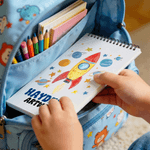 Personalized Meadow Rainbow Mermaid Sketchbook with Name and 50/100 Pages Daily Drawing Art Birthday Gift for Boys Girls