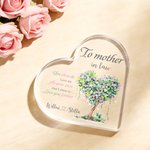 Placa acrílica personalizada en forma de corazón con texto y nombres Decoración del hogar Día de la madre Cumpleaños Regalo para mamá Abuela