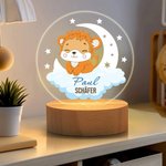 Personalisiertes LED-Nachtlicht mit verträumtem Mond- und Waldtier-Design | mit Namen | Kinderzimmer-Deko | Geburtstag Geschenk für Jungen Mädchen