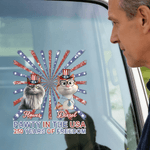Personalized Pawty in the USA 250 Years of Freedom Cartoon Pet Car Decal Sticker with Name Car Window Decor Daily Use New Car Gift for Pet Lover