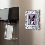 Personalised Retro Photo Frame Shape Cartoon Dog Refrigerator Magnet with Name Home Decoration Birthday Anniversary Gift for Pet Lovers