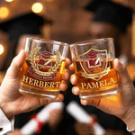 Personalized Collegiate Style Medical Emblem 10 oz Whiskey Glass with Name Daily Drinking Graduation Gift for Medical Architecture Graduates