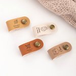 Etiquettes personnalisées en cuir PU pour le crochet avec rivets Lot de 5 cadeaux d'anniversaire pour les passionnés de crochet