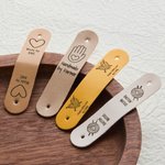 Etiquettes personnalisées en cuir PU pour le crochet avec rivets Lot de 5 cadeaux d'anniversaire pour les passionnés de crochet