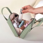 Personnalisé Vintage Gold-Edged Birth Flower Name Portable PU Leather Makeup Bag with Handle Travel Accessory Birthday Gift for Women Girls