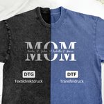 Personalisiertes Distressed-Effekt T-Shirt im MAMA-Design | mit 1–4 Namen | 100% Baumwolle | Vintage-Look | Muttertag Geburtstag Geschenk für Frauen
