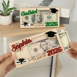 Personalisierte Glückwünsche Klasse der Graduierung hölzerne Geldhalter mit Namen und Jahr Graduierung Party Geschenk für Absolventen Studenten