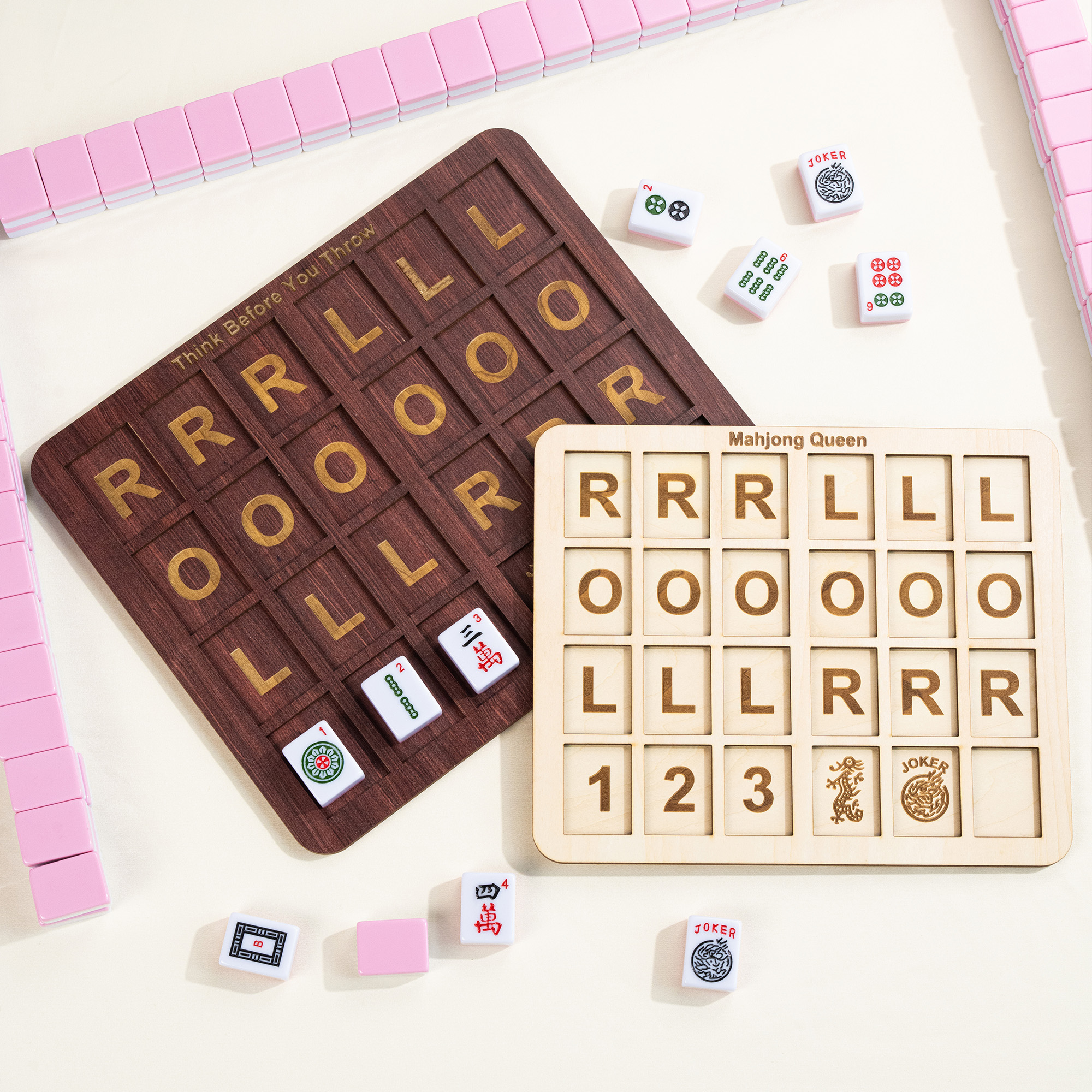 Personalizzato Classico Mahjong Charleston in legno Tavola di pratica con testo Torneo di Mahjong Regalo per la notte del Mahjong per gli amanti del M