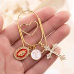 Personalized Catholic Cross Paper Clip with Initial Religious Baptism First Communion Gift for Book Lovers Bookworm