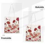 Personlig tygväska med månadsblomma och namn unik blommig tygpåse perfekt för vårens utflykter och picknick som mors dag present