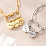 Personalizado Múltiple Corazón Nombre Clip Collar Exquisita Joyería Cumpleaños Día de la Madre Aniversario Regalo para Mujer Mamá