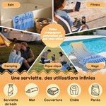 Serviette de plage en microfibre personnalisée avec nom - Accessoire pour les vacances et voyages - Cadeau d'anniversaire pour la famille et les amis