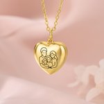 Personalisierte einfache Linie Familie Foto herzförmig Medaillon Halskette zierlich Schmuck Geburtstag Muttertag Geschenk für Mama Familie