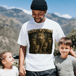 Personalized Wolf Dad & Wolf Kids Pattern 100% Cotton T-shirt with 1-10 Names and Text Father's Day Gift for Father Husband