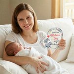 Personalisierte niedliche Mama Baby Elefant floralen Acryl herzförmige Plakette mit Namen Home Decor ersten Muttertag Geschenk für Mama Kind