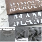 Personalisiertes Distressed-Effekt T-Shirt im MAMA-Design | mit 1–4 Namen | 100% Baumwolle | Vintage-Look | Muttertag Geburtstag Geschenk für Frauen