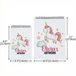 Personalized Meadow Rainbow Mermaid Sketchbook with Name and 50/100 Pages Daily Drawing Art Birthday Gift for Boys Girls