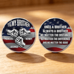 Gepersonaliseerd Aan Mijn Broer Nationale Vlag 2-6 Vuisten Munt met Namen en Display Stand Verjaardag Vriendschap Verjaardagscadeau voor Broer