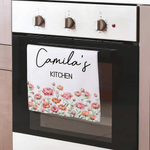 Personalised Birth Flower Waffle Tea Towel with Name Daily Use Birthday Mother's Day Gift for Mom Family