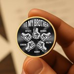 Gepersonaliseerd Aan Mijn Broer Nationale Vlag 2-6 Vuisten Munt met Namen en Display Stand Verjaardag Vriendschap Verjaardagscadeau voor Broer