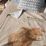 Personalised 1-10 Highland Cow Soft Throw Blanket with Name Home Decor Mother's Day Birthday Gift for Mom Grandma