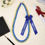 Lei de fin d'études tressé multicolore personnalisé Class of 2026 avec noeud et texte Fête de fin d'études Cadeau de fin d'études pour les diplômés