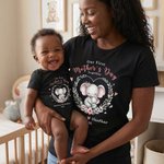 Personalised Cute Animal Mom Baby Floral Heart 100% Cotton T-shirt Baby Bodysuit with Name First Mother's Day Gift for Baby Mom