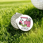 Personalized Golf Cart Golf Ball Marker Magnetic Hat Clip with Name Birthday Game Day Gift for Golf Player