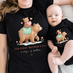 Personalised Cute Family Bear 100% Cotton Baby Bodysuit T-shirt Matching Outfit with Names First Mother's Day Gift for Newborn New Mom