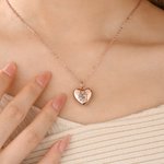 Personalisierte einfache Linie Familie Foto herzförmig Medaillon Halskette zierlich Schmuck Geburtstag Muttertag Geschenk für Mama Familie