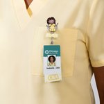 Personlig tecknad sjuksköterska Enkel linjeteckning Akryl ID-bricka rulle med namn sjuksköterska uppskattning födelsedagspresent för sjuksköterska läkare medicinsk personal