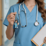 Personalizzato Cartoon infermiere personaggio acrilico portachiavi con nome uso quotidiano infermiere Settimana Apprezzamento regalo per il personale medico